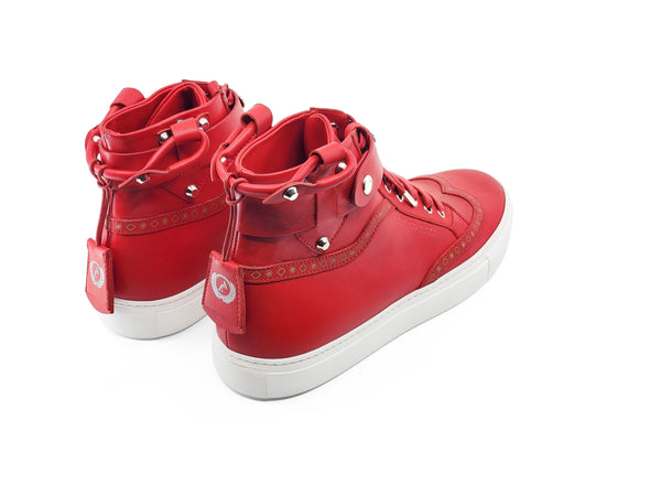 CALI HIGH TOP SNEAKER- MEN RED CHANDELIER - alphansoengland - product color