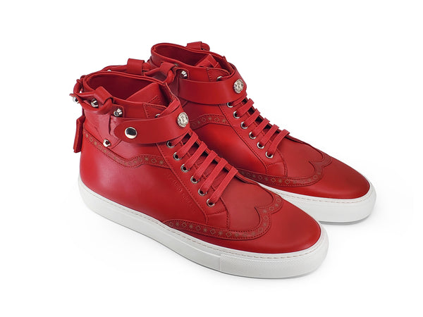 CALI HIGH TOP SNEAKER-WOMEN RED CHANDELIER - alphansoengland - product color