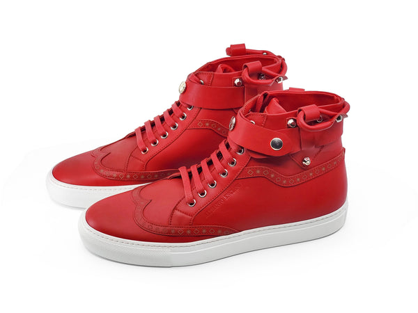 CALI HIGH TOP SNEAKER- MEN RED CHANDELIER - alphansoengland - product color