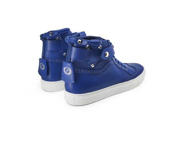 CALI HIGH TOP SNEAKER- MEN BLUE - alphansoengland - product color