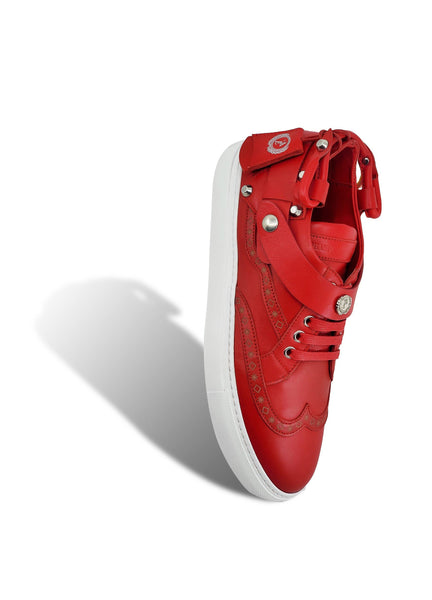 CALI LOW TOP SNEAKER- MEN RED CHANDELIER - alphansoengland - product color