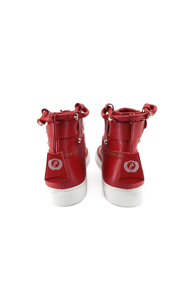 CALI HIGH TOP SNEAKER-WOMEN RED CHANDELIER - alphansoengland - product color