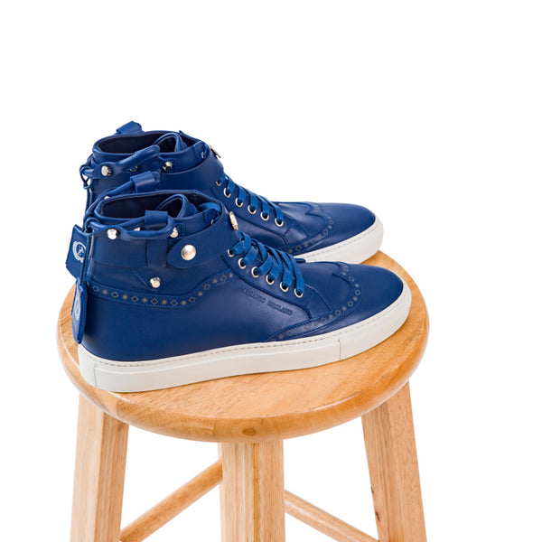 CALI HIGH TOP SNEAKER- MEN BLUE - alphansoengland - product color
