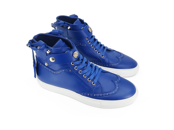 CALI HIGH TOP SNEAKER- WOMEN BLUE - alphansoengland - product color