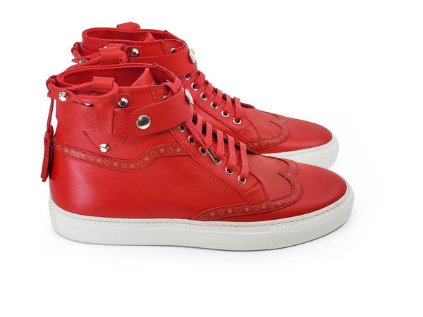 CALI HIGH TOP SNEAKER- MEN RED CHANDELIER - alphansoengland - product color